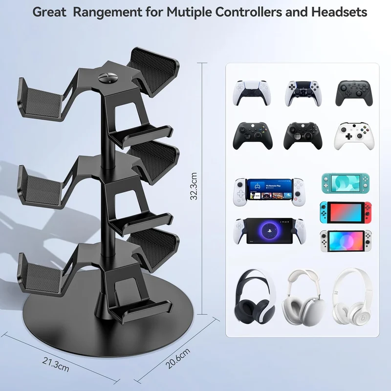 OIVO Controller & Headset Stand 3 Tiers (Black) (IV-P5425-3T)