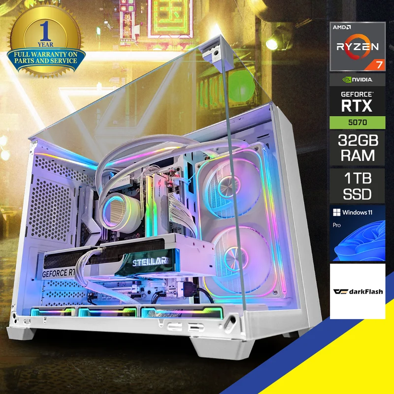 Sophos TH285 White Desktop Gaming PC | AMD 7 7700X | 32GB RAM | 1TB SSD | RTX 5070 | Windows 11 Pro