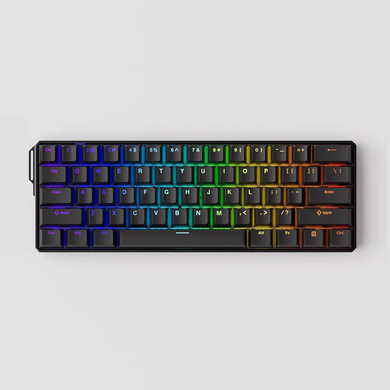 MonsGeek FUN60 Ultra TMR Shine-Through Black Multi-Mode RGB Mechanical Keyboard (Akko Glare Magnetic Switch)