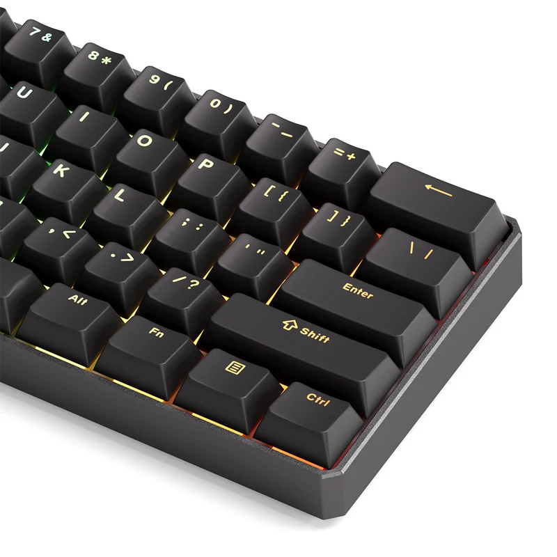 MonsGeek FUN60 Ultra TMR Shine-Through Black Multi-Mode RGB Mechanical Keyboard (Akko Glare Magnetic Switch)