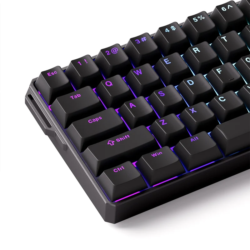 MonsGeek FUN60 Ultra TMR Shine-Through Black Multi-Mode RGB Mechanical Keyboard (Akko Glare Magnetic Switch)