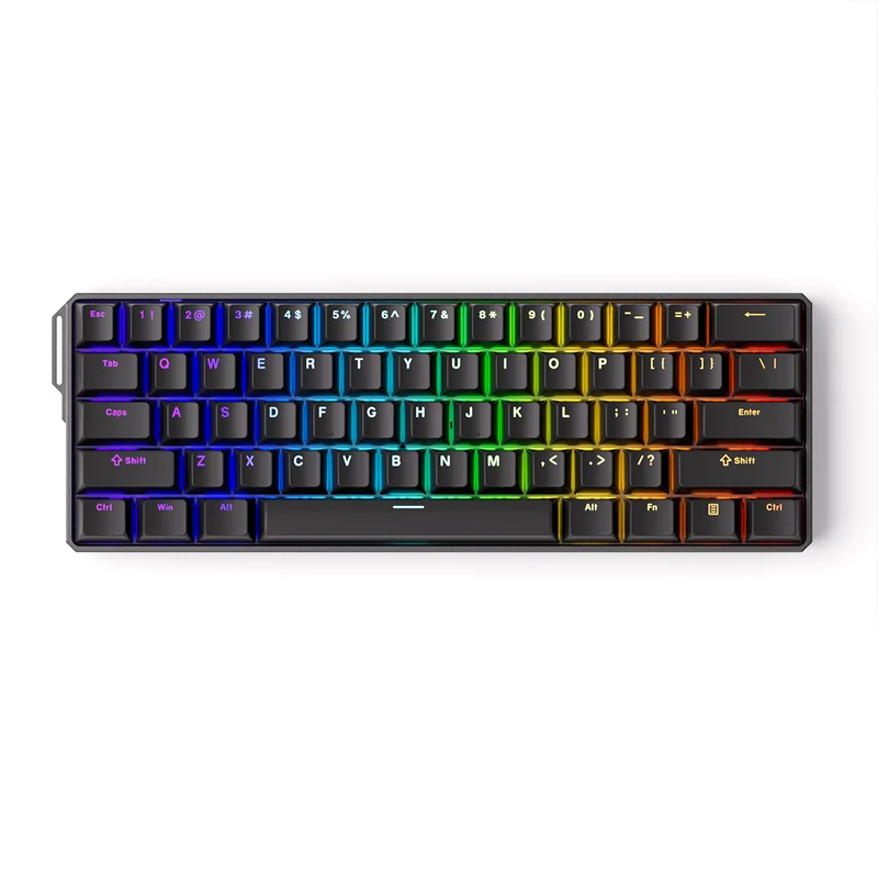 MonsGeek FUN60 Ultra TMR Shine-Through Black Multi-Mode RGB Mechanical Keyboard (Akko Glare Magnetic Switch)