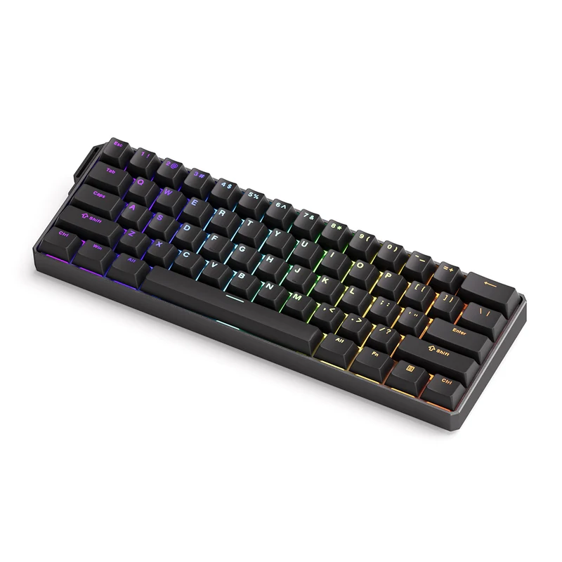 MonsGeek FUN60 Ultra TMR Shine-Through Black Multi-Mode RGB Mechanical Keyboard (Akko Glare Magnetic Switch)