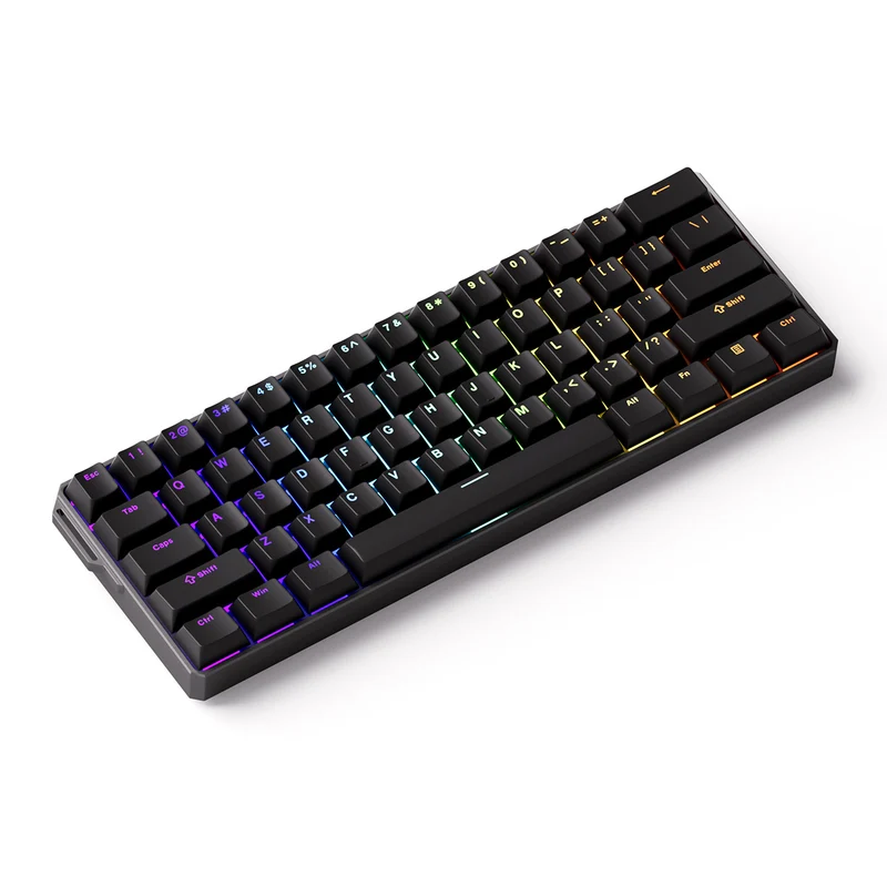 MonsGeek FUN60 Ultra TMR Shine-Through Black Multi-Mode RGB Mechanical Keyboard (Akko Glare Magnetic Switch)