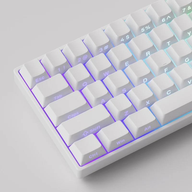 MonsGeek FUN60 Pro SP Shine-Through White Multi-Mode RGB Mechanical Keyboard (Akko Glare Magnetic Switch)