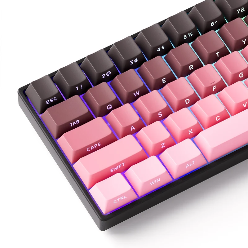MonsGeek FUN60 Pro SP Shine-Through Black & Pink Gradient Multi-Mode RGB Mechanical Keyboard (Akko Glare Magnetic Switch)
