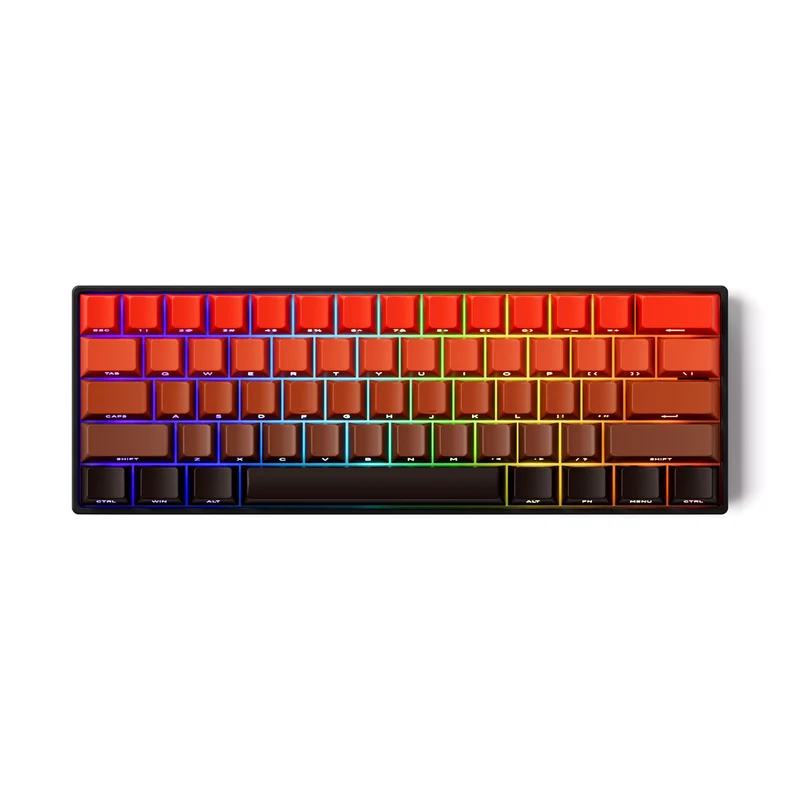 MonsGeek FUN60 Pro SP Shine-Through Blaze Gradient Multi-Mode RGB Mechanical Keyboard (Akko Glare Magnetic Switch)