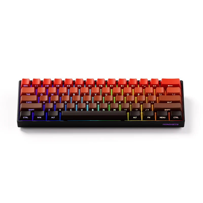 MonsGeek FUN60 Pro SP Shine-Through Blaze Gradient Multi-Mode RGB Mechanical Keyboard (Akko Glare Magnetic Switch)