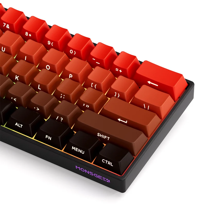 MonsGeek FUN60 Pro SP Shine-Through Blaze Gradient Multi-Mode RGB Mechanical Keyboard (Akko Glare Magnetic Switch)
