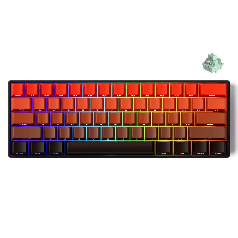 MonsGeek FUN60 Pro SP Shine-Through Blaze Gradient Multi-Mode RGB Mechanical Keyboard (Akko Glare Magnetic Switch)