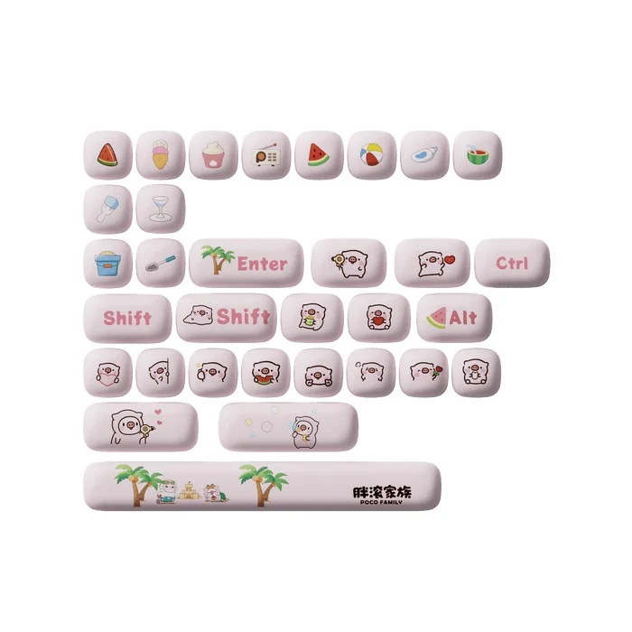 Akko Poco Family - Poco Piggy Keycap Set MOG Profile 138 Keys