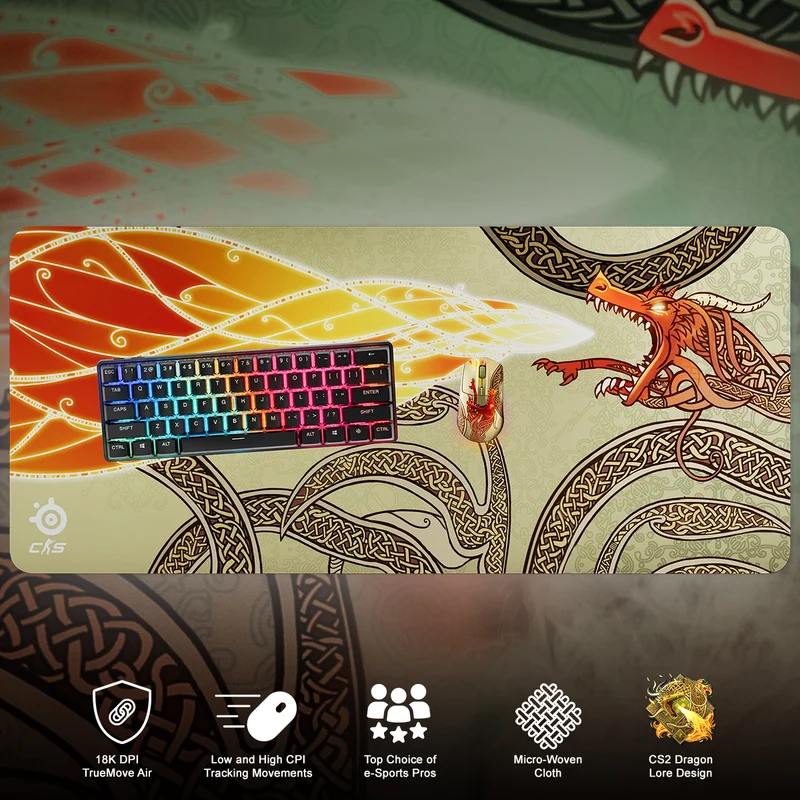 SteelSeries QCK CS2 Dragon Lore Edition Cloth Gaming Mouse Pad XXL (63448)