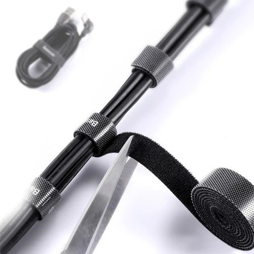 Baseus Colourful Circle Cable Organizer Velcro Strap 3M (Black, Grey)