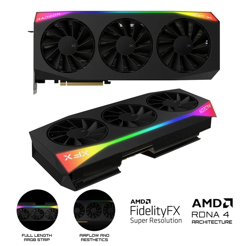 XFX Mercury AMD Radeon RX 9070 XT OC Gaming Ed. with RGB 16GB GDDR6 Graphics Card (RX-97TRGBBB9)