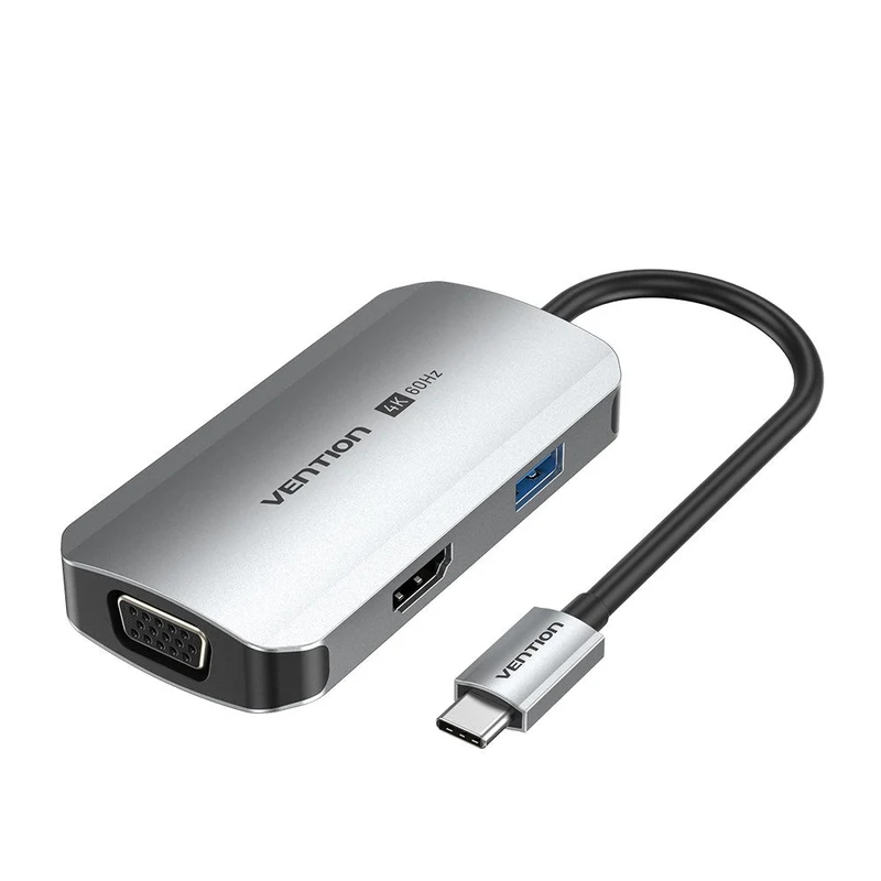 Vention 4-in-1 USB-C Docking Station - USB-C to HDMI + VGA + USB 3.0 + PD - 15M (TQAHB)