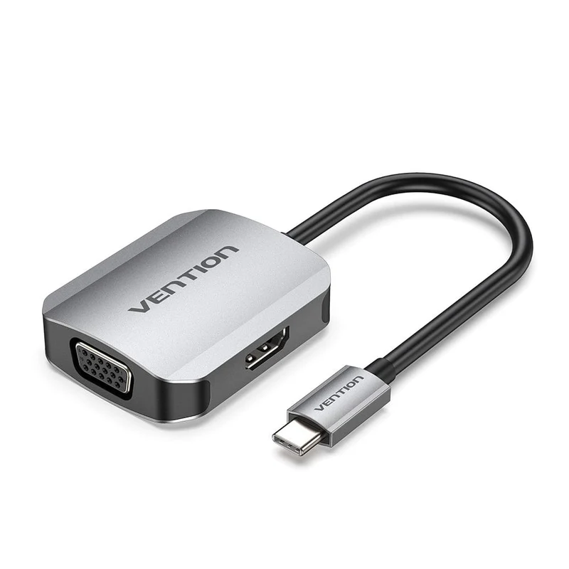 Vention USB-C to HDMI/VGA Converter 0.15M Gray Aluminum Alloy Type (TDIHB)