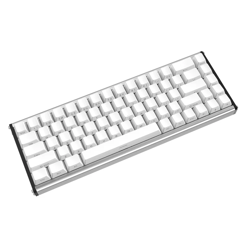 Ajazz ALUX68 Max RGB Wired 68-Keys Aluminum CNC Case Hot-Swappable Mechanical Keyboard (White) (Kotec Switch)