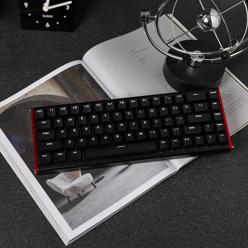 Ajazz ALUX68 Plus RGB Wired 68-Keys Aluminum CNC Case Hot-Swappable Mechanical Keyboard (Black) (Magnetic Grain Switch)