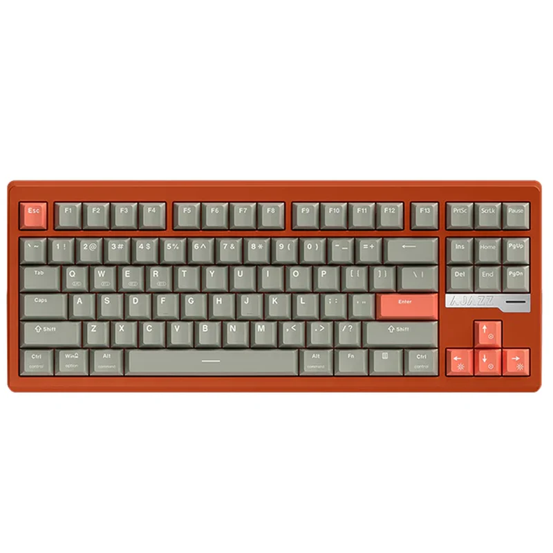 Ajazz QS87 RGB Tri-Mode 87-Keys Aluminum CNC Case Gasket-Mounted Hot-Swappable Mechanical Keyboard (Grey/Red) (Maillard Switch)