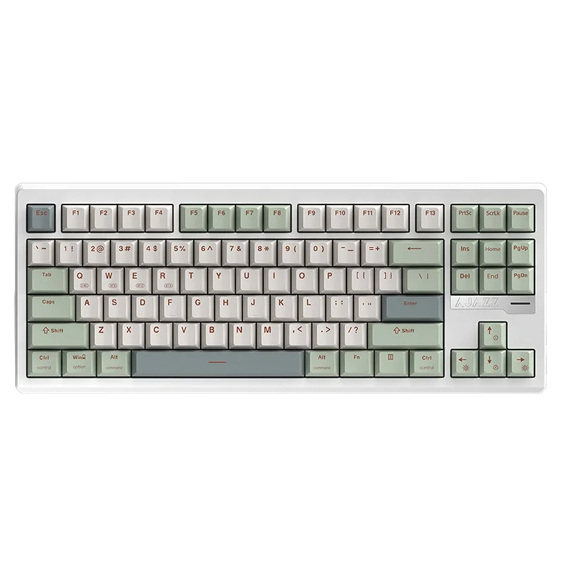Ajazz QS87 RGB Tri-Mode 87-Keys Aluminum CNC Case Gasket-Mounted Hot-Swappable Mechanical Keyboard (Cyan/White/Blue) (Maillard Switch)