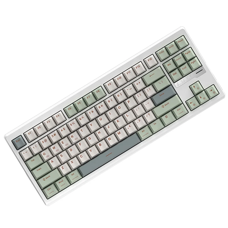 Ajazz QS87 RGB Tri-Mode 87-Keys Aluminum CNC Case Gasket-Mounted Hot-Swappable Mechanical Keyboard (Cyan/White/Blue) (Maillard Switch)