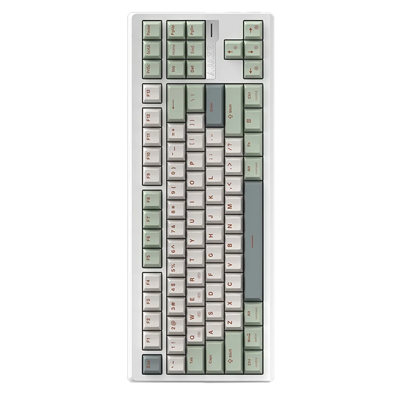 Ajazz QS87 RGB Tri-Mode 87-Keys Aluminum CNC Case Gasket-Mounted Hot-Swappable Mechanical Keyboard (Cyan/White/Blue) (Maillard Switch)