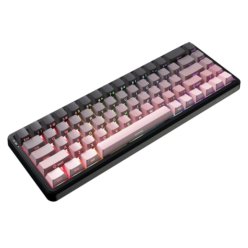 Ajazz AK680 Max RGB Tri-Mode 68-Keys Aluminum Positioning Plate Gasket-Mounted South Facing (8K Wireless + 8K Wired) Polling Rate Hot Swappable Mechanical Keyboard (Gradient Pink) (Magnetic Grain Switch)