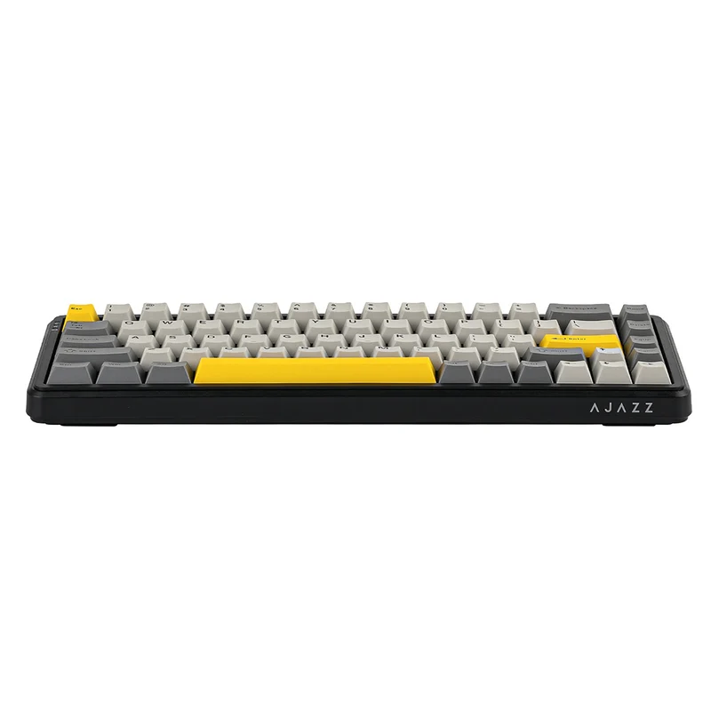 Ajazz AK680 Max RGB Tri-Mode 68-Keys Aluminum Positioning Plate Gasket-Mounted South Facing (1K Wireless + 8K Wired) Polling Rate Hot Swappable Mechanical Keyboard (Black/Grey/Yellow) (Magnetic Grain Switch)
