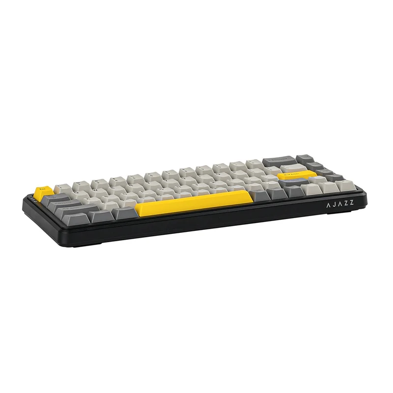 Ajazz AK680 Max RGB Tri-Mode 68-Keys Aluminum Positioning Plate Gasket-Mounted South Facing (1K Wireless + 8K Wired) Polling Rate Hot Swappable Mechanical Keyboard (Black/Grey/Yellow) (Magnetic Grain Switch)