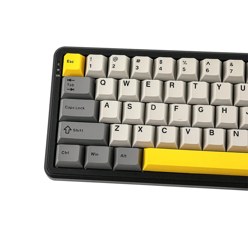 Ajazz AK680 Max RGB Tri-Mode 68-Keys Aluminum Positioning Plate Gasket-Mounted South Facing (1K Wireless + 8K Wired) Polling Rate Hot Swappable Mechanical Keyboard (Black/Grey/Yellow) (Magnetic Grain Switch)
