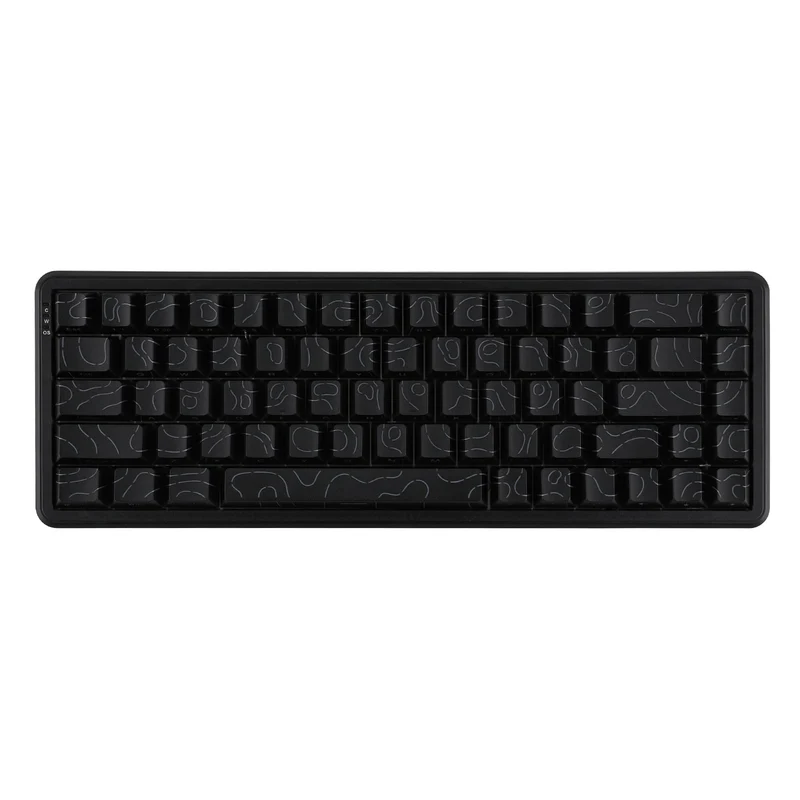 Ajazz AK680 Max RGB Wired 68-Keys Gasket-Mounted Hot Swappable Mechanical Keyboard (Contour Black) (Magnetic Grain Hifi Switch)