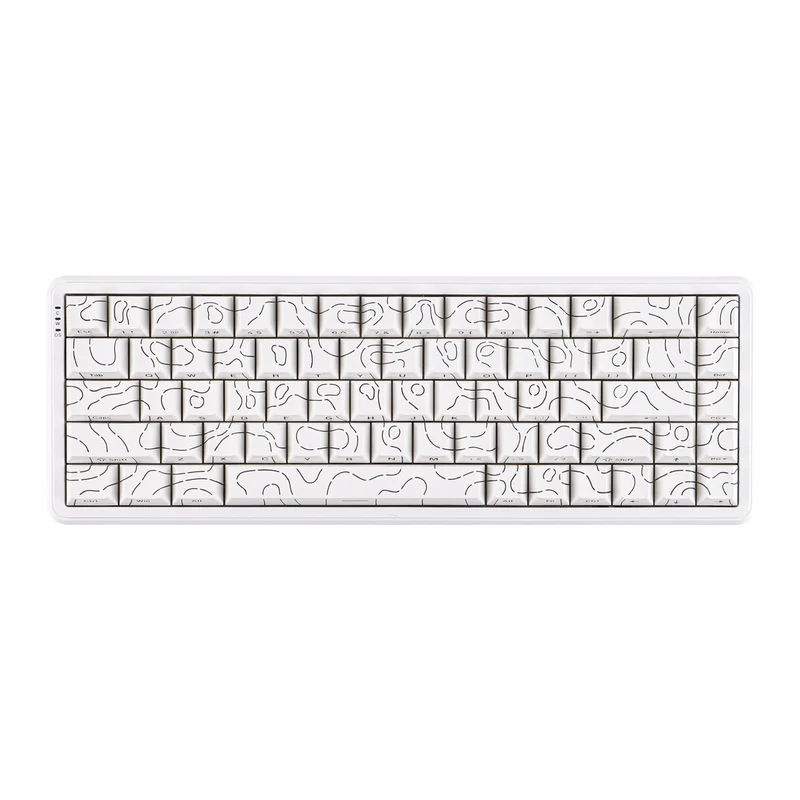 Ajazz AK680 Max RGB Wired 68-Keys Gasket-Mounted Hot Swappable Mechanical Keyboard (Contour White) (Magnetic Grain Hifi Switch)