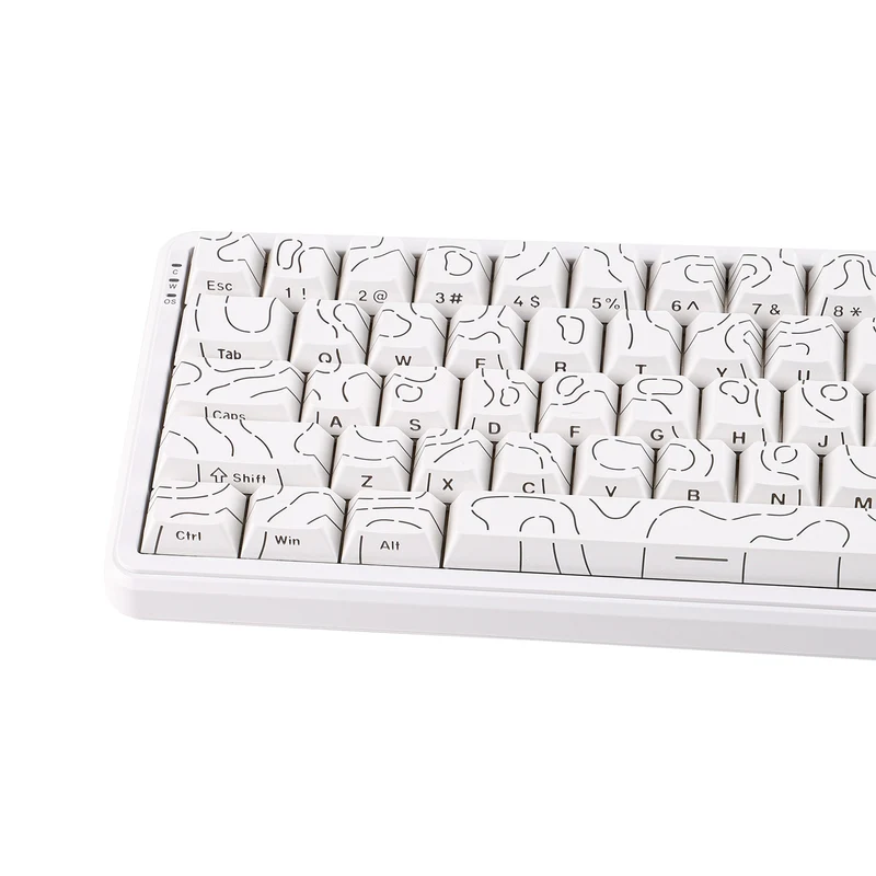 Ajazz AK680 Max RGB Wired 68-Keys Gasket-Mounted Hot Swappable Mechanical Keyboard (Contour White) (Magnetic Grain Hifi Switch)
