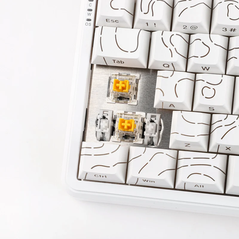 Ajazz AK680 Max RGB Wired 68-Keys Gasket-Mounted Hot Swappable Mechanical Keyboard (Contour White) (Magnetic Grain Hifi Switch)