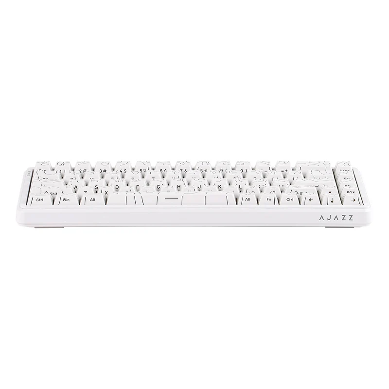 Ajazz AK680 Max RGB Wired 68-Keys Gasket-Mounted Hot Swappable Mechanical Keyboard (Contour White) (Magnetic Grain Hifi Switch)