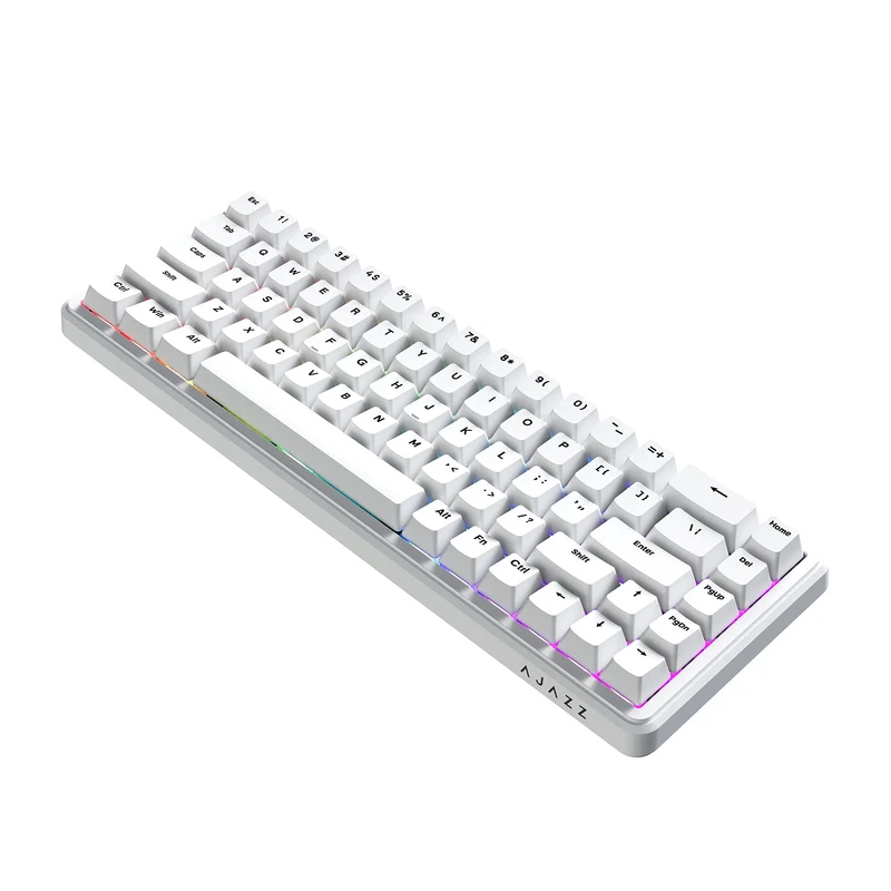 Ajazz AK680 Max RGB Tri-Mode 68-Keys Aluminum Positioning Plate Gasket-Mounted South Facing (1K Wireless + 8K Wired) Polling Rate Hot Swappable Mechanical Keyboard (White) (Magnetic Grain Hifi Switch)