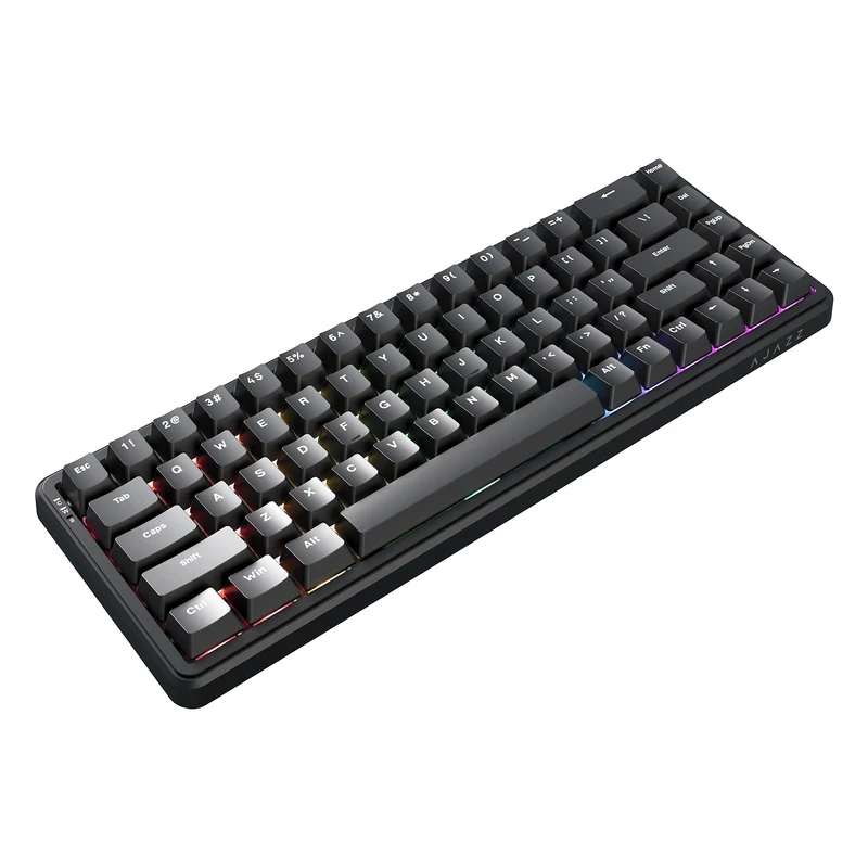 Ajazz AK680 Max RGB Tri-Mode 68-Keys Aluminum Positioning Plate Gasket-Mounted South Facing (1K Wireless + 8K Wired) Polling Rate Hot Swappable Mechanical Keyboard (Black) (Magnetic Grain Hifi Switch)