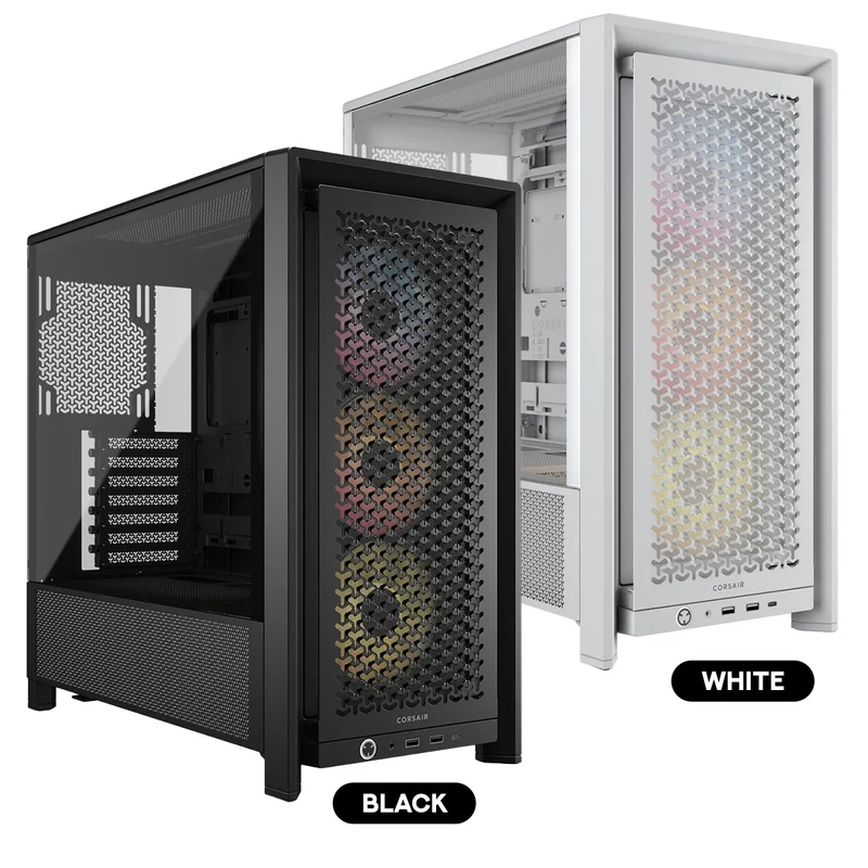Corsair Frame 4000D RS ARGB Modular Mid-Tower PC Case (Black, White)