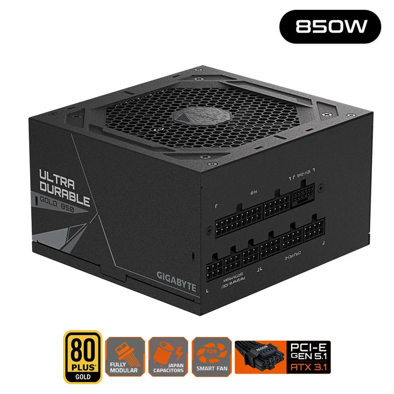Gigabyte UD850GM PG5 V2 850W ATX 3.1 PCIe Gen 5.1 80+ Gold Modular Power Supply