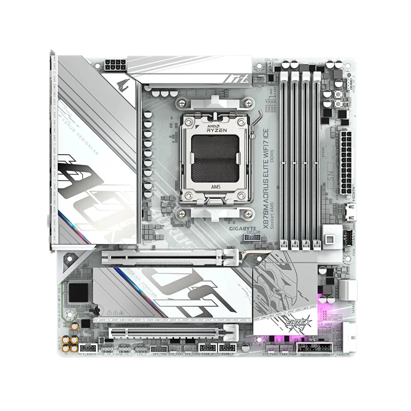Gigabyte X870M Aorus Elite WiFi7 Ice DDR5 AMD Gaming Motherboard