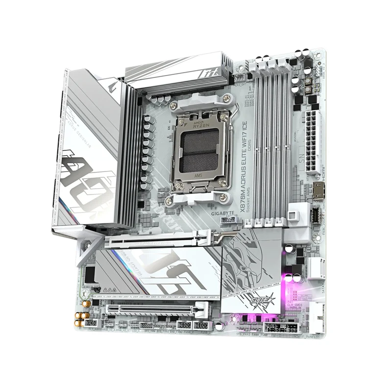 Gigabyte X870M Aorus Elite WiFi7 Ice DDR5 AMD Gaming Motherboard
