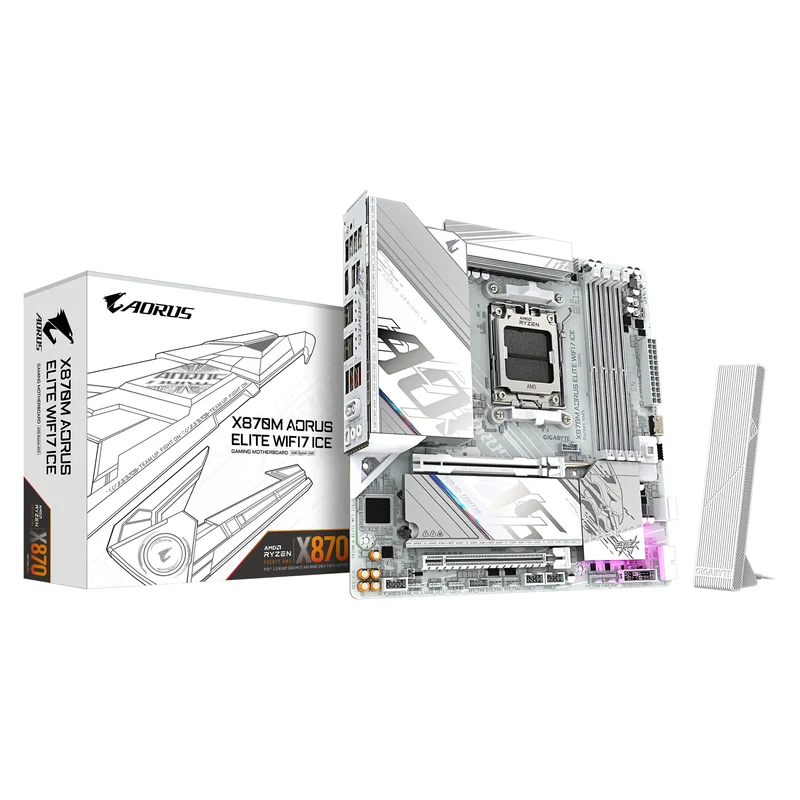 Gigabyte X870M Aorus Elite WiFi7 Ice DDR5 AMD Gaming Motherboard