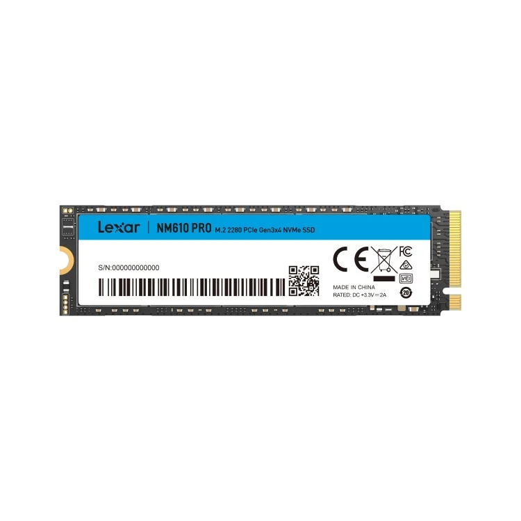 Lexar NM610 PRO M.2 2280 3300MB/s Read PCIe Gen3x4 NVMe SSD (500GB, 1TB, 2TB) (LNM610P500G-RNNNG, LNM610P001T-RNNNG, LNM610P002T-RNNNG)