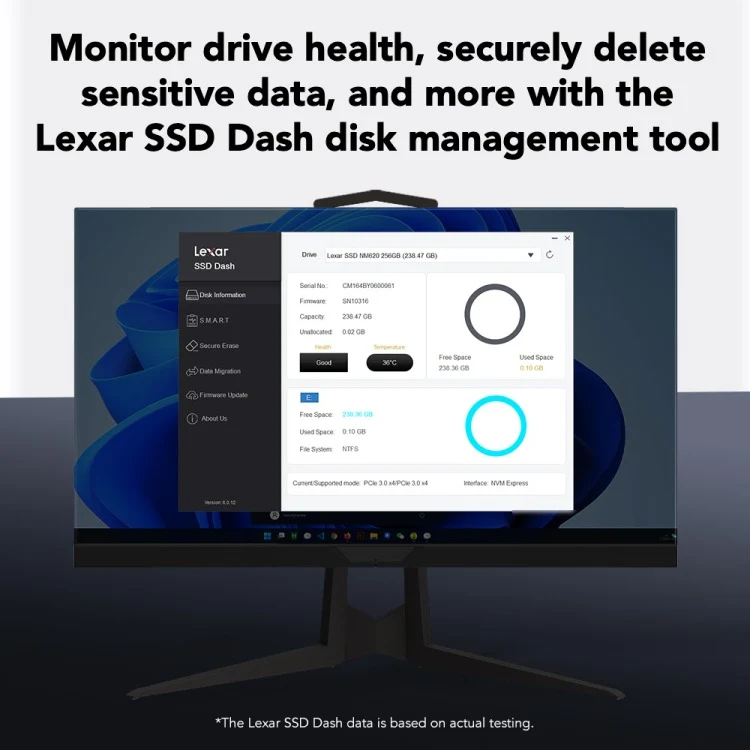Lexar NM610 PRO M.2 2280 3300MB/s Read PCIe Gen3x4 NVMe SSD (500GB, 1TB, 2TB) (LNM610P500G-RNNNG, LNM610P001T-RNNNG, LNM610P002T-RNNNG)