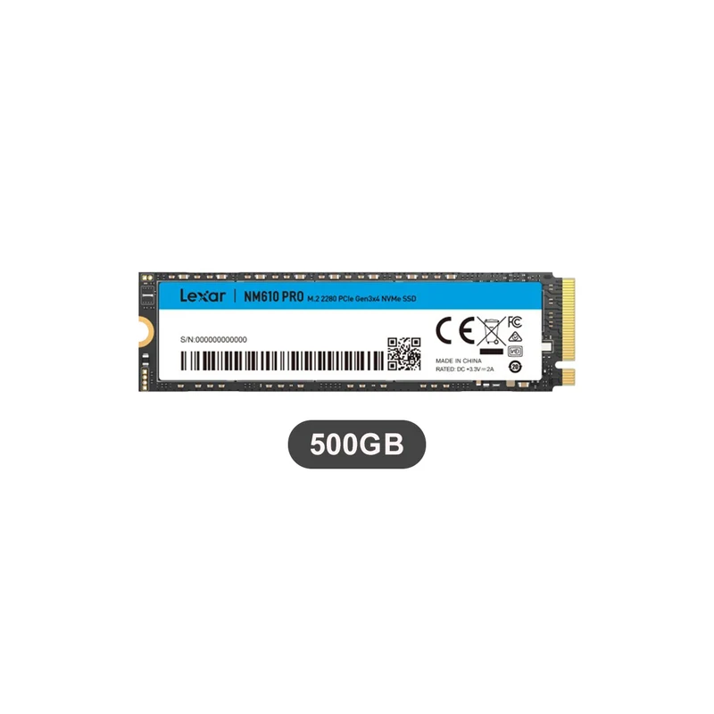 Lexar NM610 PRO M.2 2280 3300MB/s Read PCIe Gen3x4 NVMe SSD (500GB, 1TB, 2TB) (LNM610P500G-RNNNG, LNM610P001T-RNNNG, LNM610P002T-RNNNG)