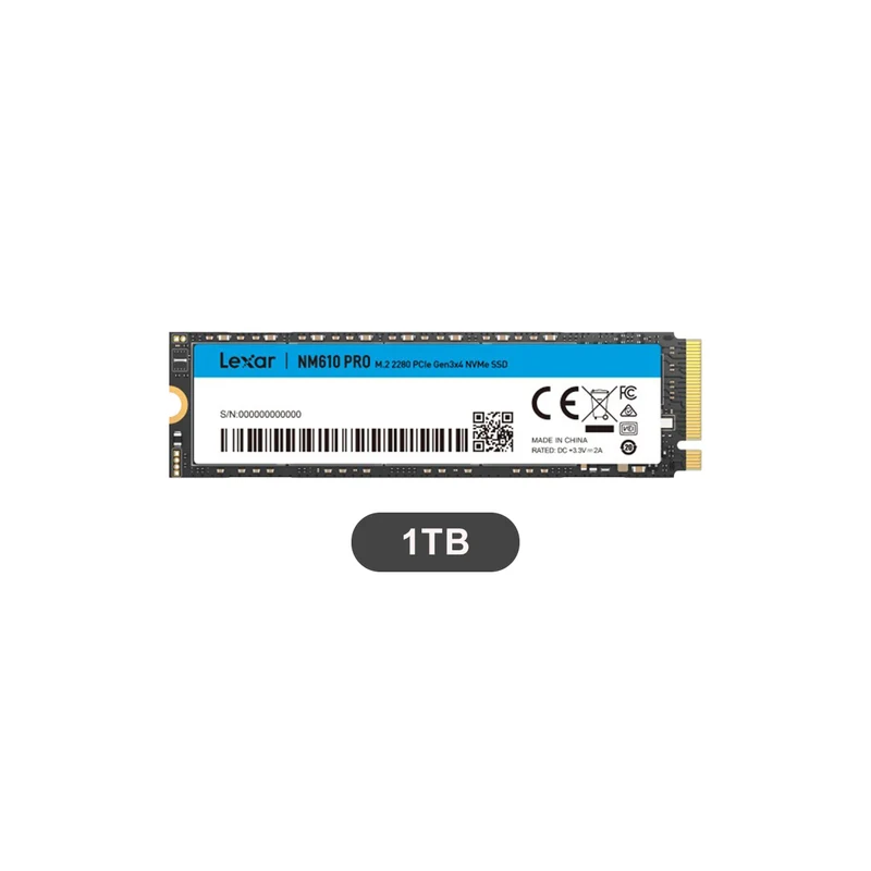 Lexar NM610 PRO M.2 2280 3300MB/s Read PCIe Gen3x4 NVMe SSD (500GB, 1TB, 2TB) (LNM610P500G-RNNNG, LNM610P001T-RNNNG, LNM610P002T-RNNNG)