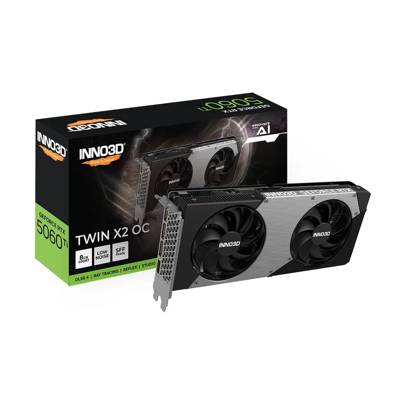 INNO3D GeForce RTX 5060 Ti Twin X2 OC 8GB GDDR7 Graphics Card (N506T2-08D7X-193075N)