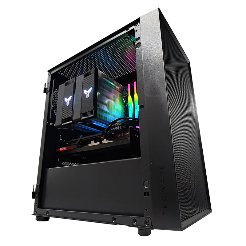 Alpha Nexus Air Black Desktop Gaming PC | AMD Ryzen 5 5500 | 16GB RAM | 512GB SSD | RX 7600 | Windows 11 Pro