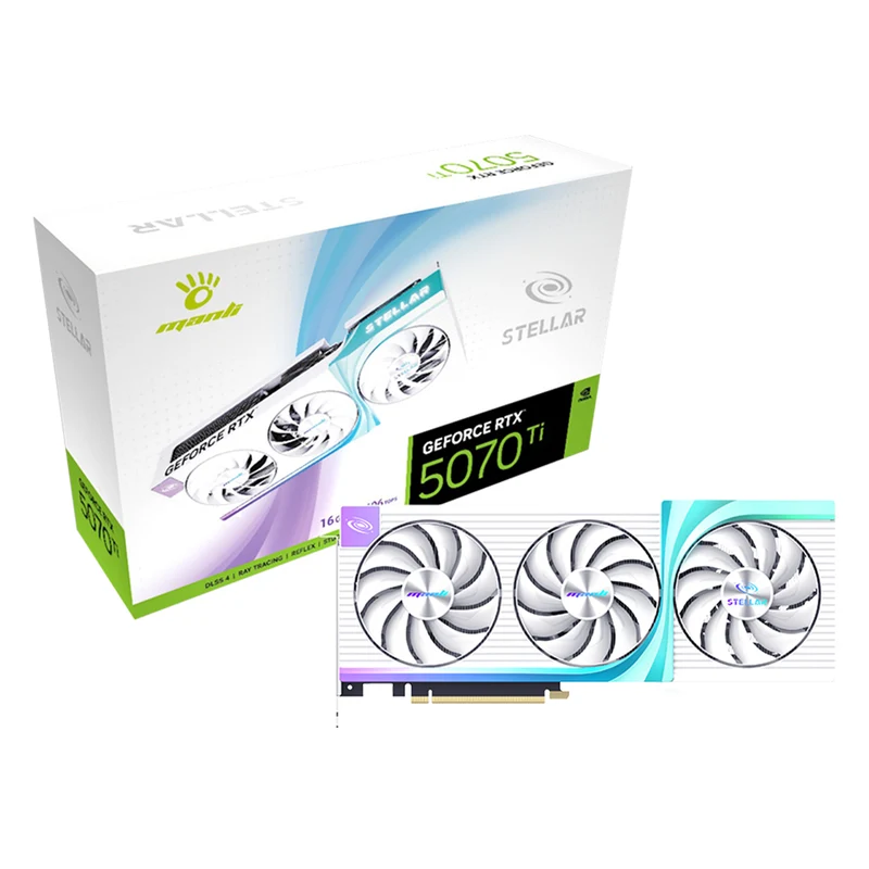 Manli Stellar GeForce RTX 5070 Ti OC 16GB GDDR7 RGB Triple Cooler Graphics Card (M-N507TISO/D716G-M3645)