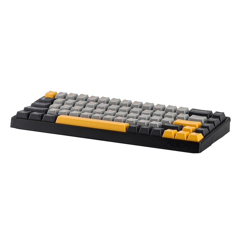 Aula WIN68HE 68-Key RGB 65% Wired Magnetic Switch Gaming Keyboard (Wing Chun Switch) (Grey/Yellow/Black)